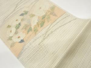 絽椿に牡丹模様織出し名古屋帯
